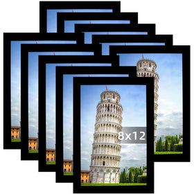 SESEAT 8x12 frame front view in black wall-mounted display for memories