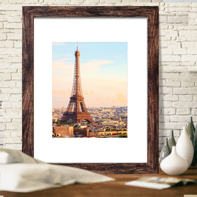 SESEAT wall-mount-ready brown frame for elegant photo displays.