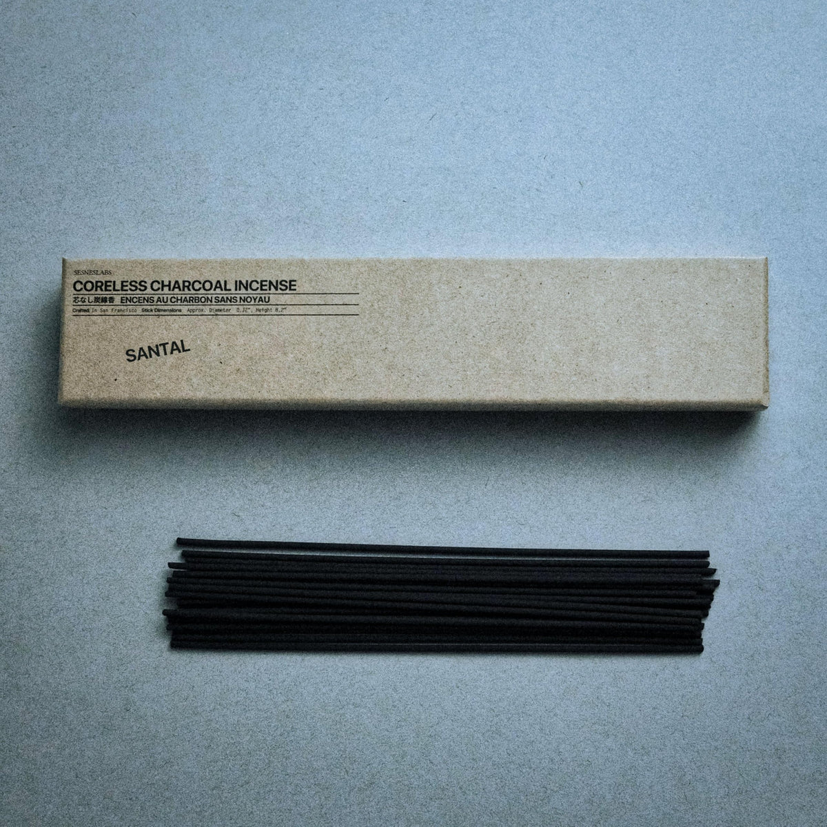 sesneslabs Santal Coreless Incense Sticks box with 20 sticks, generous quantity