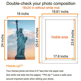 SESEAT 18x24 frame without mat ideal for large photos and posters