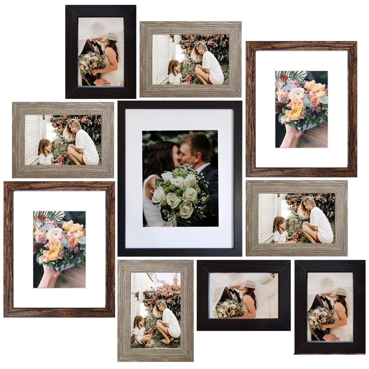 SESEAT collage set with an 11x14 black frame for elegant wall displays.