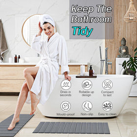 Setguopal diatomite absorbent bath mats provide fast moisture wicking underfoot.