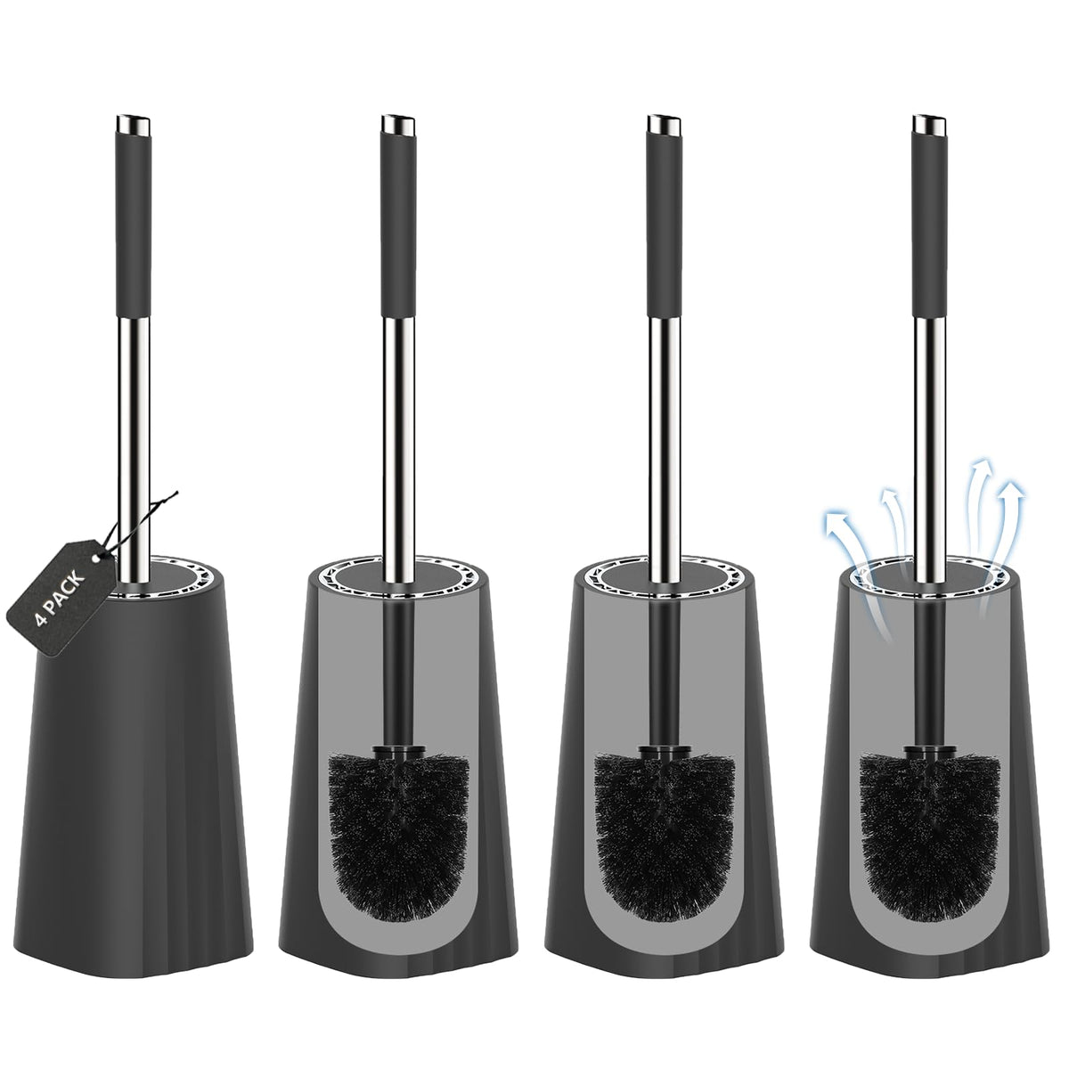 SetSail toilet brush with compact size saves bathroom space