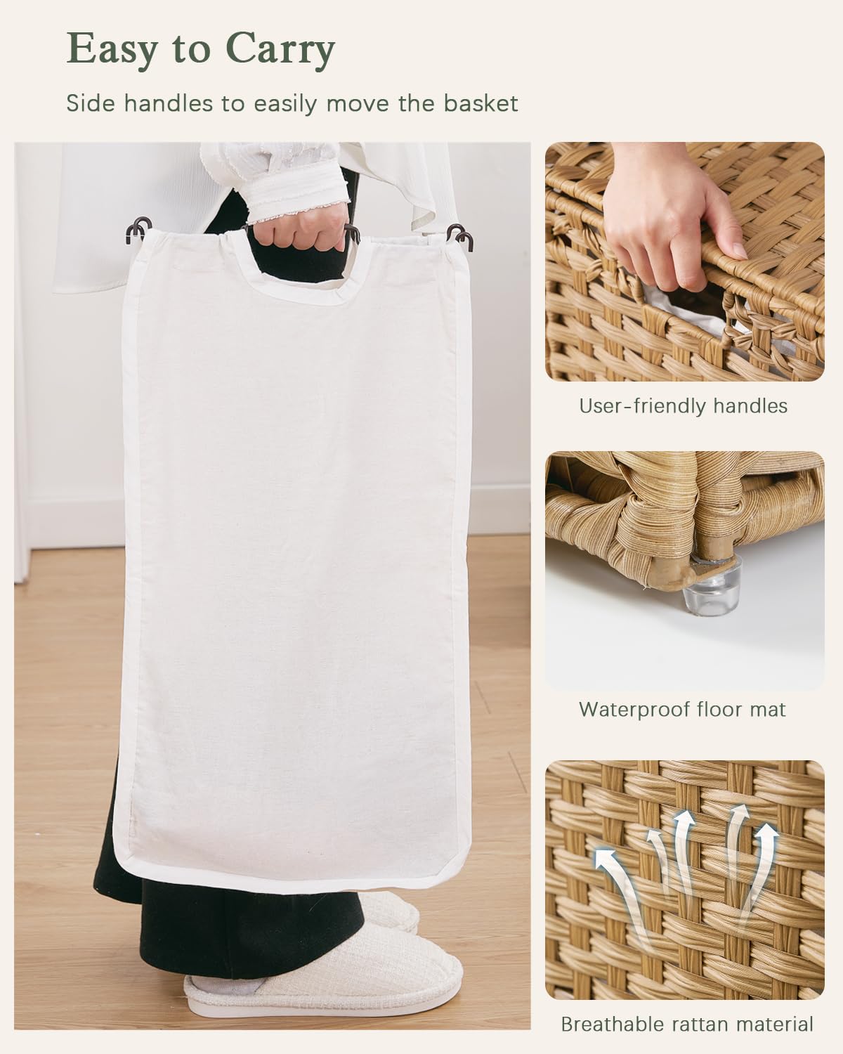 SETVSON large-capacity hamper holds a full laundry load