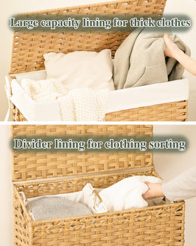 SETVSON laundry hamper with side handles for easy relocation between rooms