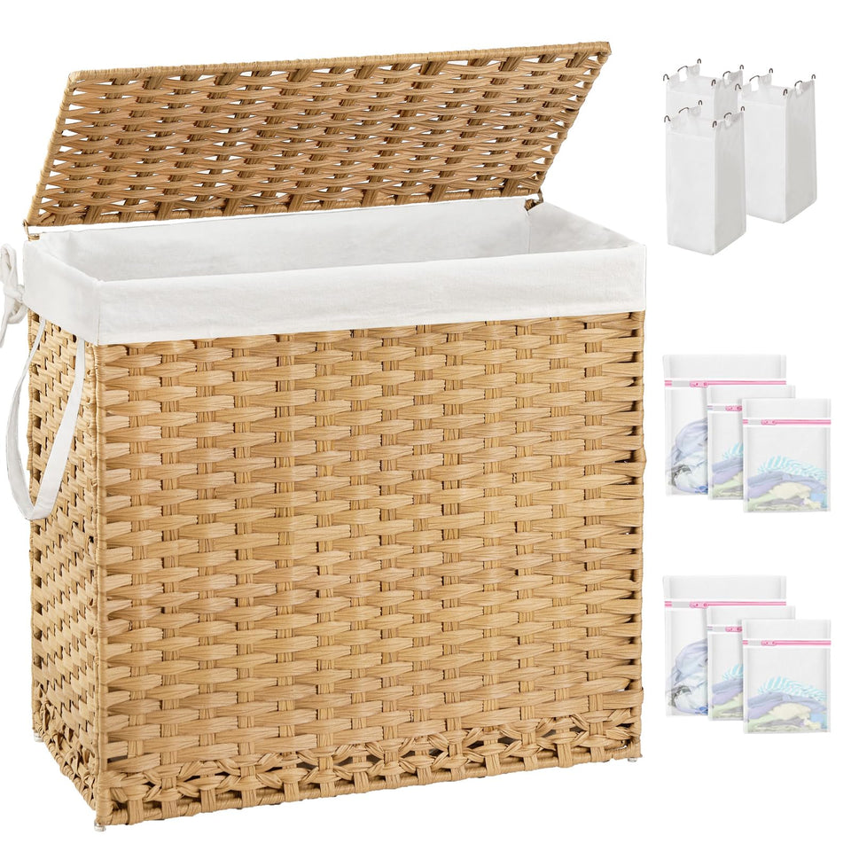 SETVSON laundry hamper with lid keeps laundry out of sight and odors contained.