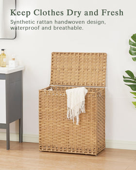 SETVSON woven rattan laundry hamper adds natural texture to stylish storage