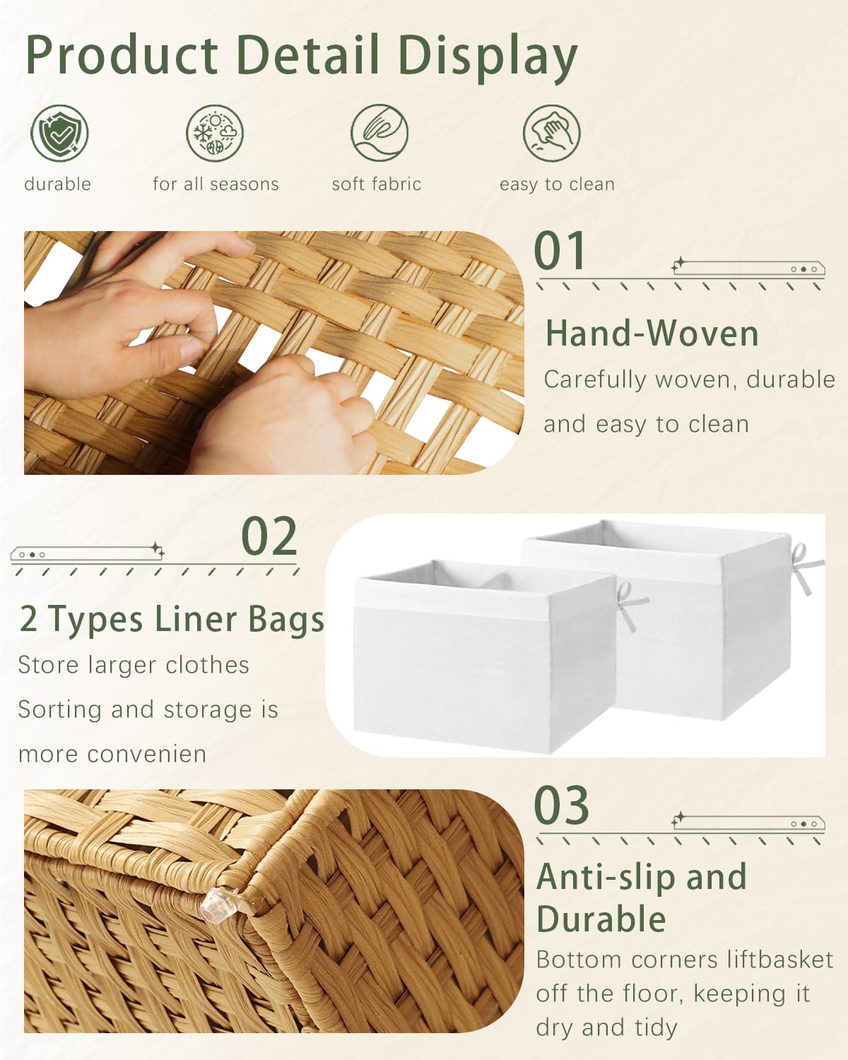 SETVSON wicker basket large dimension ideal for blankets and bulky fabrics.