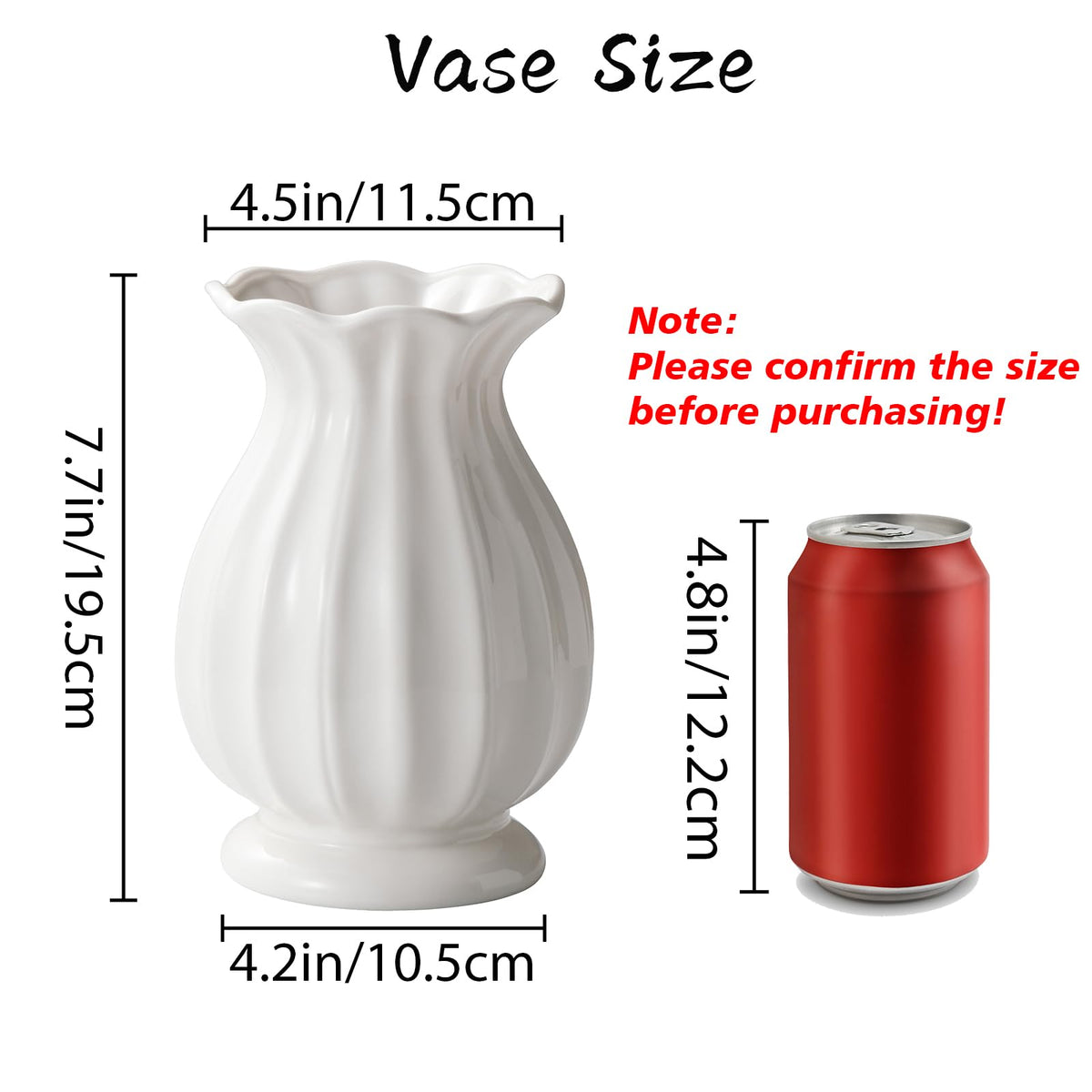 SEUYUCL ceramic vase with elegant curves for modern farmhouse styling
