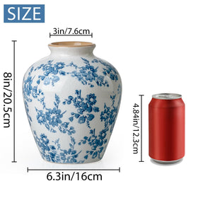 SEUYUCL vintage chinoiserie ceramic vase enhances living room decor.