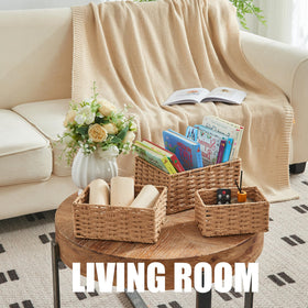 SEVDIZON natural paper rope texture highlights rustic decor for shelves.
