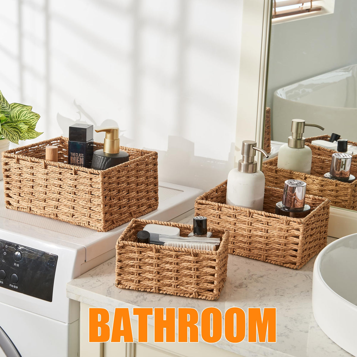 SEVDIZON pantry-ready baskets in three sizes for flexible storage.