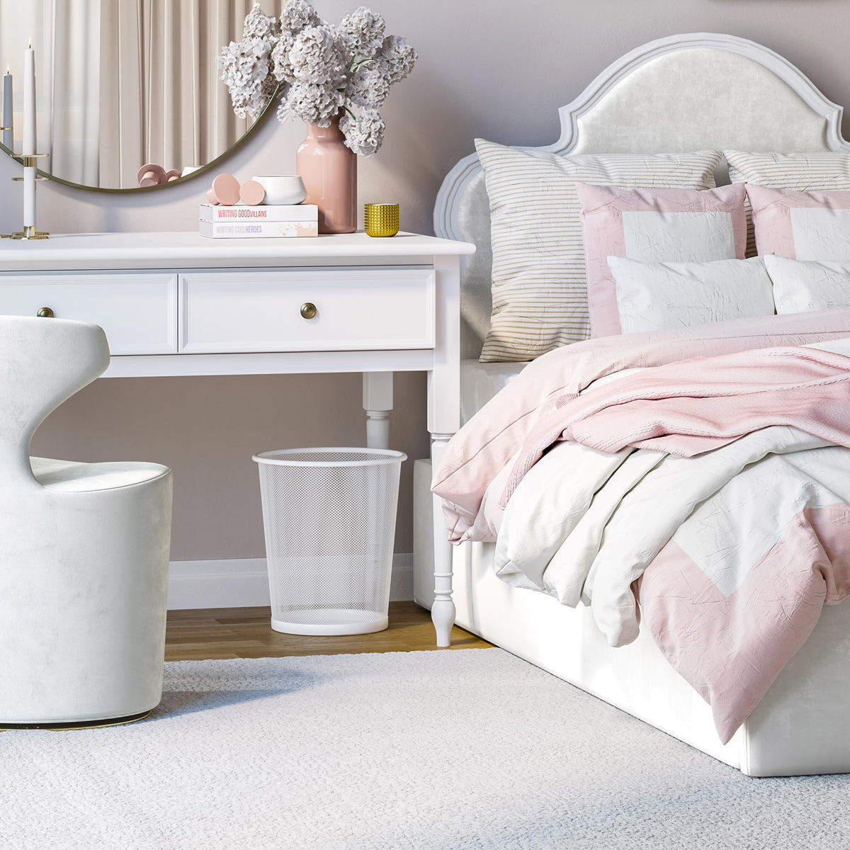 Seville Classics 2-pack, white finish, perfect for home or office recycling.