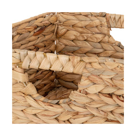 Seville Classics handwoven laundry basket showing built-in carrying handles for easy transport.
