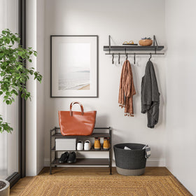 Interlock system enables expandable storage for Seville Classics shoe rack.