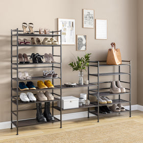 Seville Classics three-shelf unit measures about twenty-five and a half inches wide.