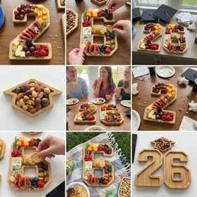 sewrung bamboo food tray is easy to wipe clean and reusable for future celebrations