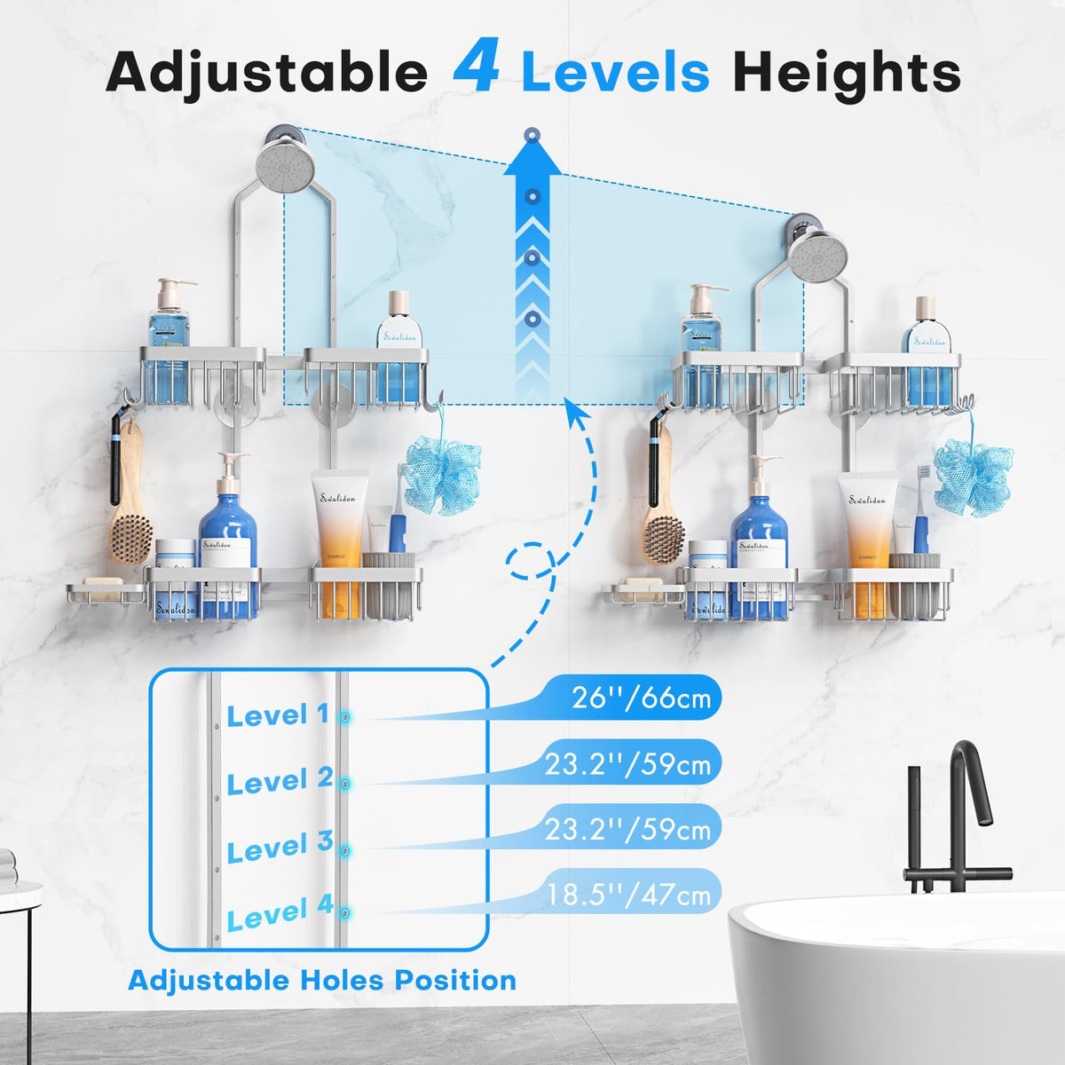 Sewulidon rustproof aluminum rack resists corrosion for long-lasting use.