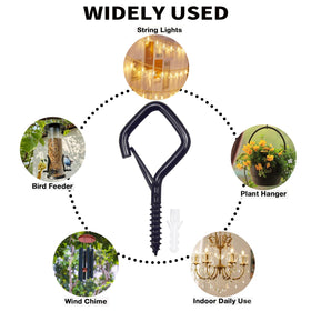 Sexoeie eye screw hook used to hang plants outdoors.