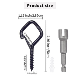 Sexoeie eye screw hooks showing safety buckle locked for secure hanging.