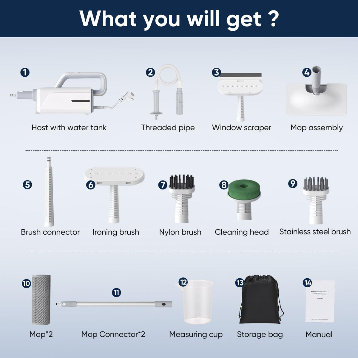 Seyola steam mop wide applications for floors, glass, upholstery and more.