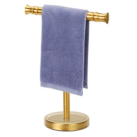 Sfemn Gold hand towel stand with weighted base for sturdy countertop placement