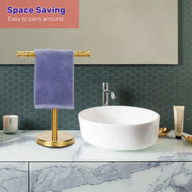 Brushed gold finish on Sfemn hand towel stand resists tarnish and wear
