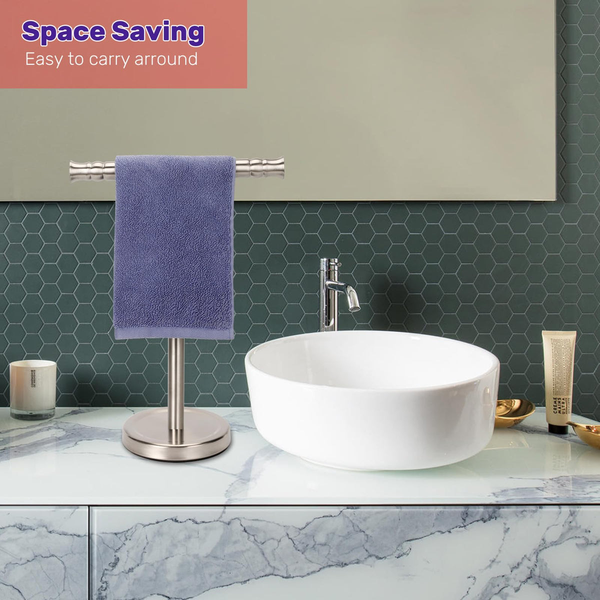 Sfemn extension-pole version supports larger towels for everyday use.