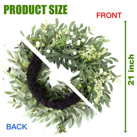 Sggvecsy wreath outdoor porch placement adds durable greenery.