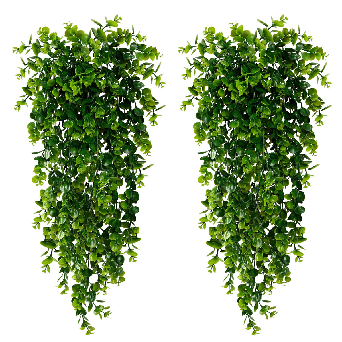 Sggvecsy artificial hanging plants 30-inch four-pack for versatile indoor outdoor decor