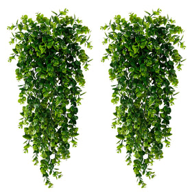 Sggvecsy artificial hanging plants 30-inch four-pack for versatile indoor outdoor decor