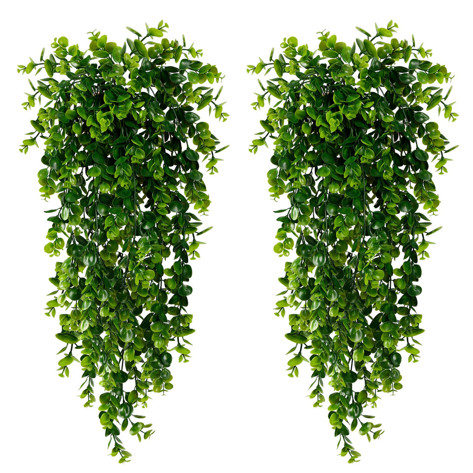 Sggvecsy artificial hanging plants 30-inch four-pack for versatile indoor outdoor decor
