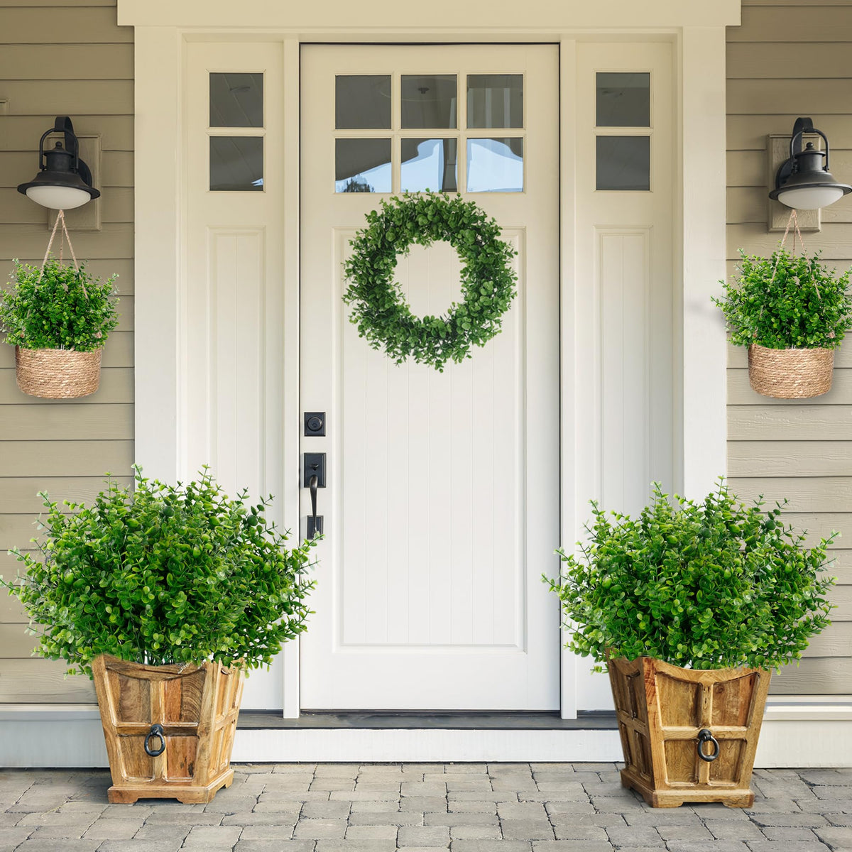 Sggvecsy eucalyptus artificial plants offer low-maintenance greenery for arrangements.