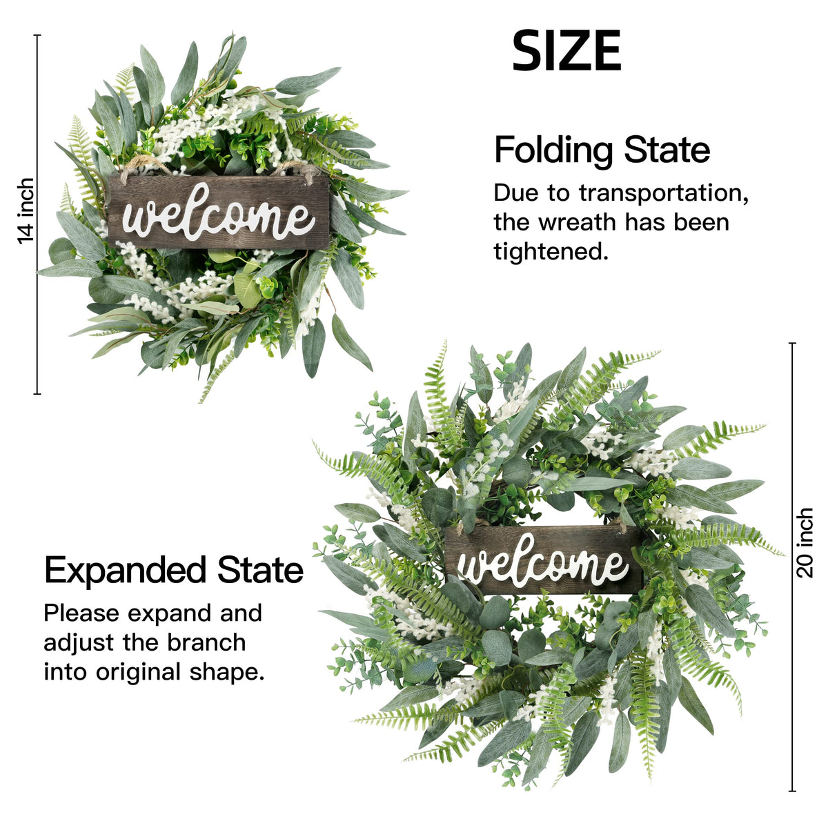 Sggvecsy wreath suitable for indoor or covered outdoor spaces