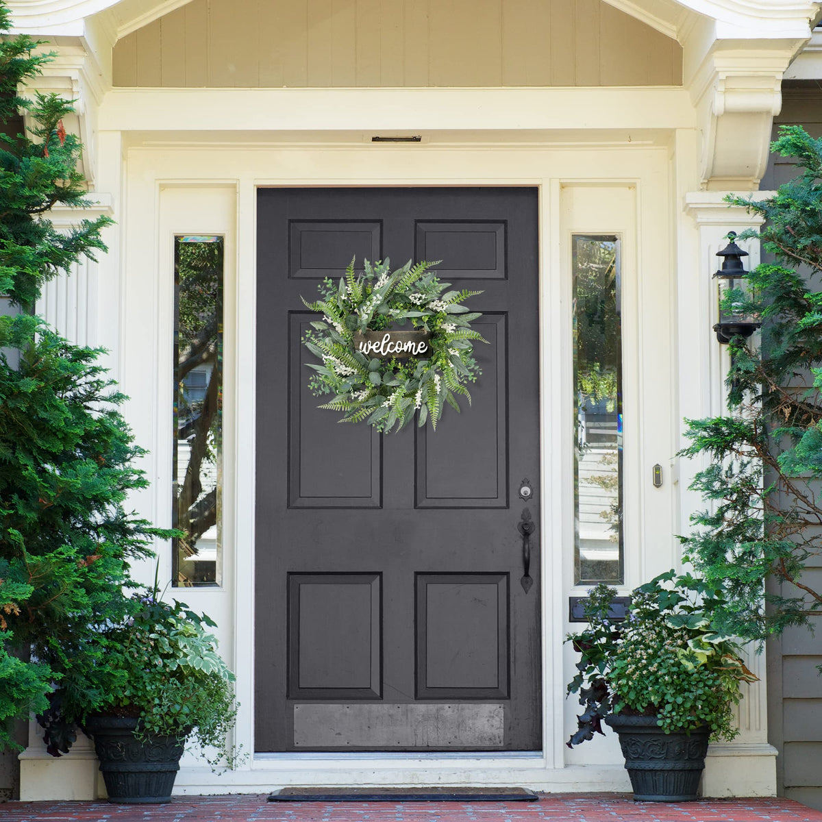 Sggvecsy front-door eucalyptus wreath with 20 inch full circle decoration