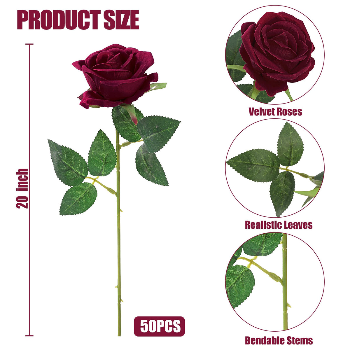 Sggvecsy burgundy roses add timeless decor to homes.