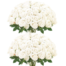 Sggvecsy ivory velvet rose bouquet, 20-inch height, ideal for weddings and home decor.