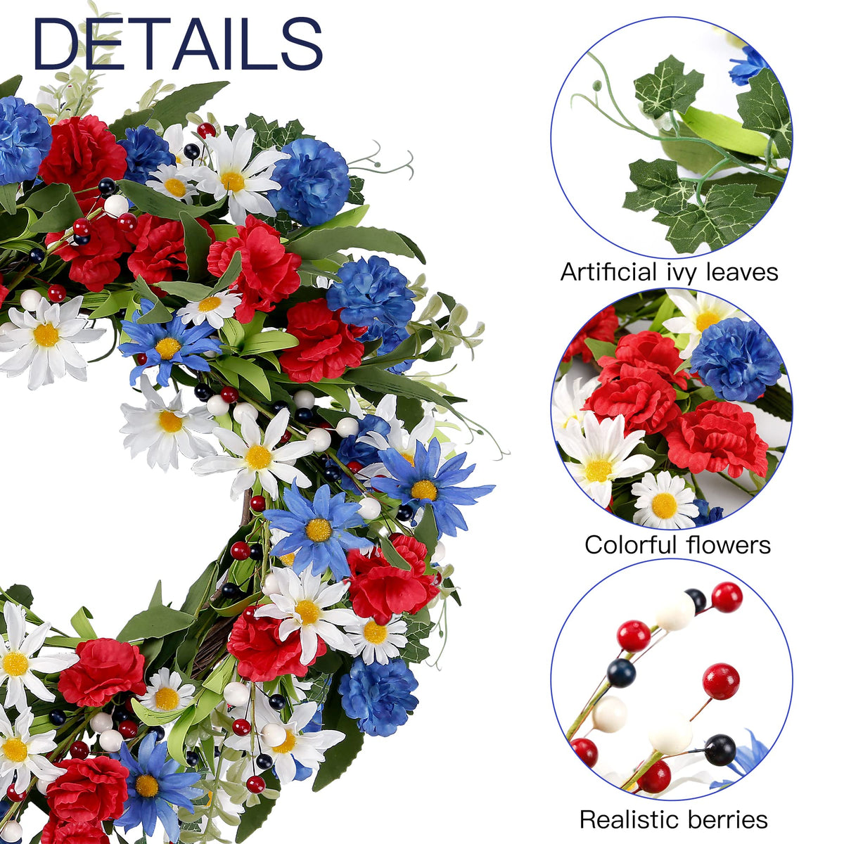 Sggvecsy memorial and independence day wreath perfect for weddings or centerpieces
