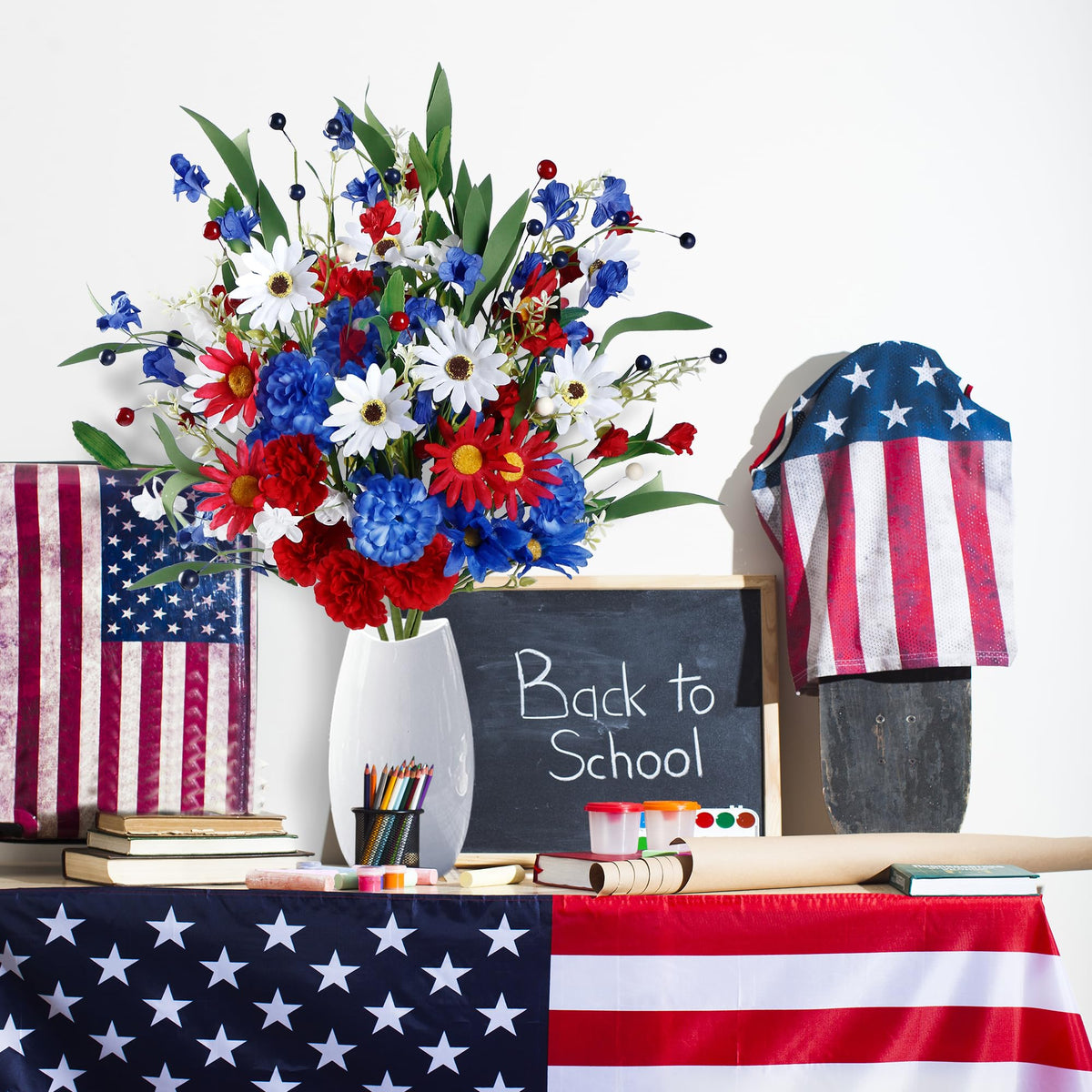 Sggvecsy memorial flowers with adjustable iron-wire stems for versatile displays.