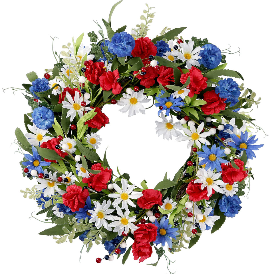 Sggvecsy patriotic wreath front door 20 inch enhances curb appeal