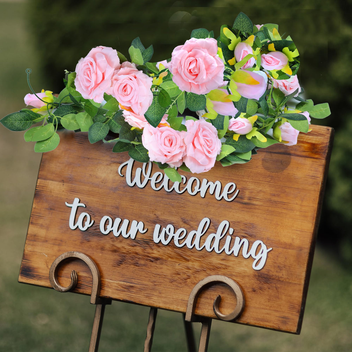 Sggvecsy pink ivy rose garland enhances party backdrops