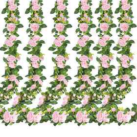 Sggvecsy pink rose vine arch garland for wedding backdrops