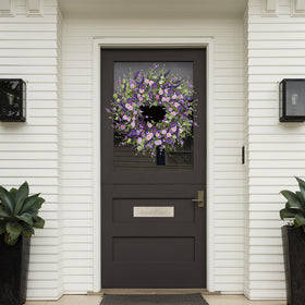 Sggvecsy silk floral wreath close-up shows lifelike textures for indoor display.
