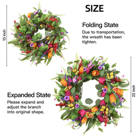 Sggvecsy versatile wreath suitable for indoor or outdoor decor.