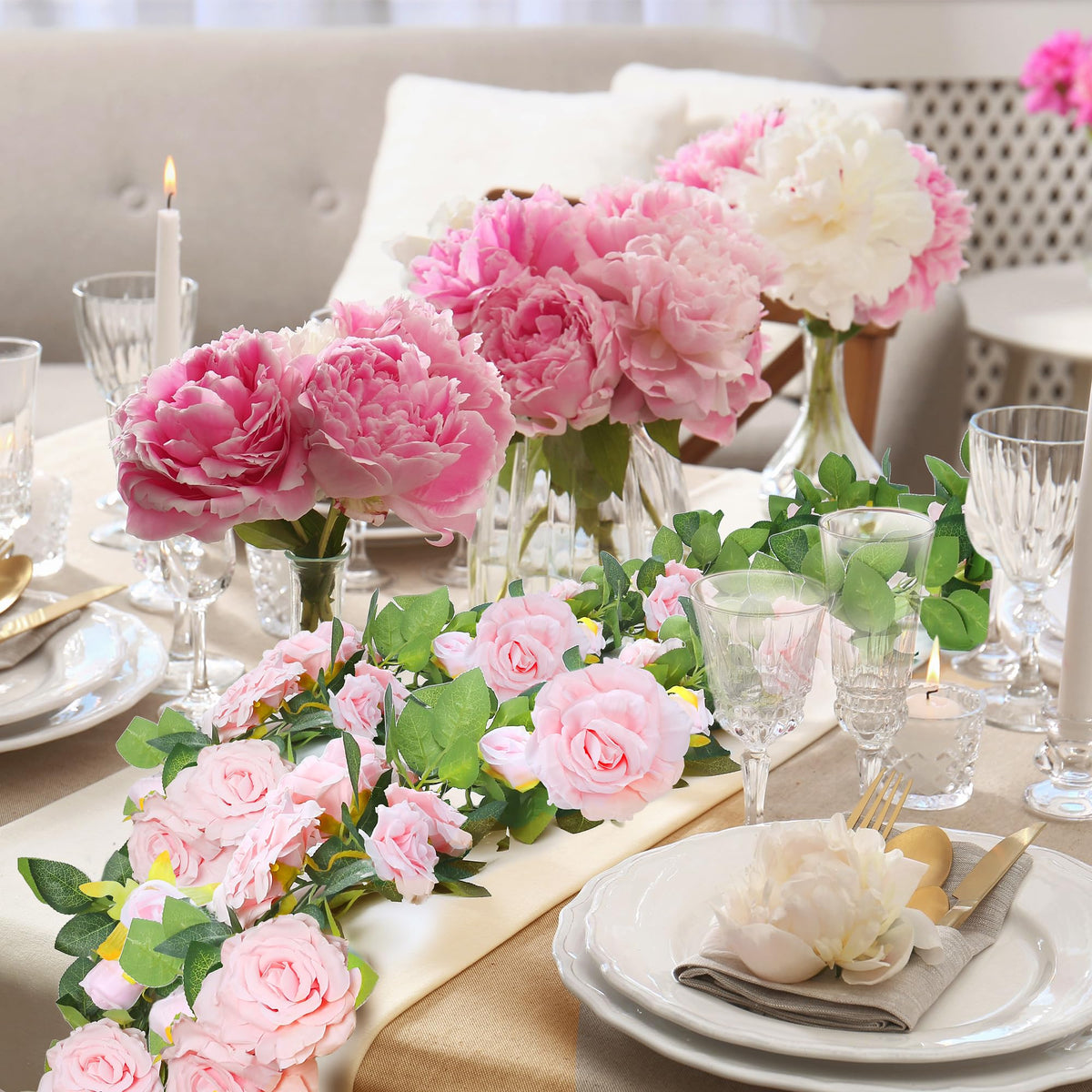 Sggvecsy floral garland for walls, doors, and shelves