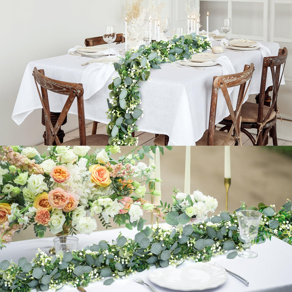 Sggvecsy wedding decor eucalyptus vines add lush greenery to venues.