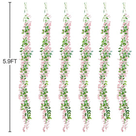 Sggvecsy pink wisteria garland suitable for outdoor wedding venues