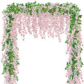 Sggvecsy pink wisteria garland six 6.2ft packs for versatile home and event decor