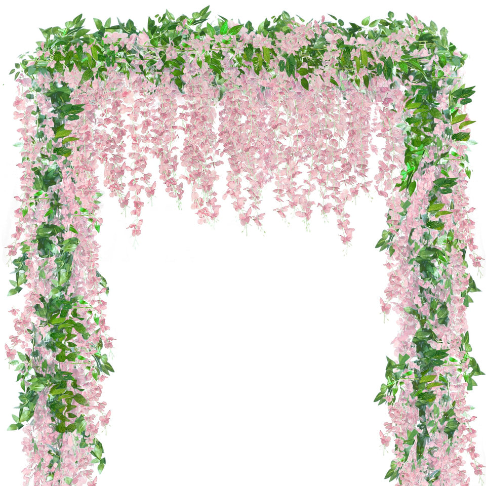 Sggvecsy pink wisteria garland six 6.2ft packs for versatile home and event decor