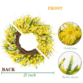 Sggvecsy wreath cleans easily with a dry cloth and stays vibrant.